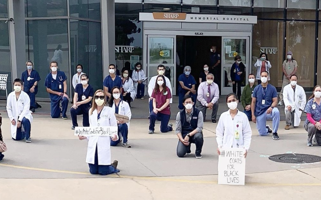 We gathered together to kneel against racism, bigotry and injustice.